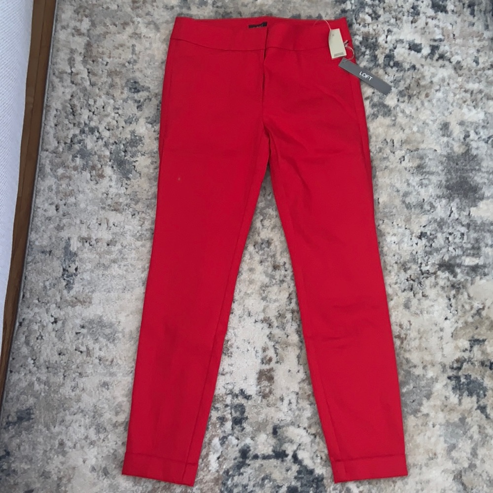 Loft red skinny trousers - size 2P